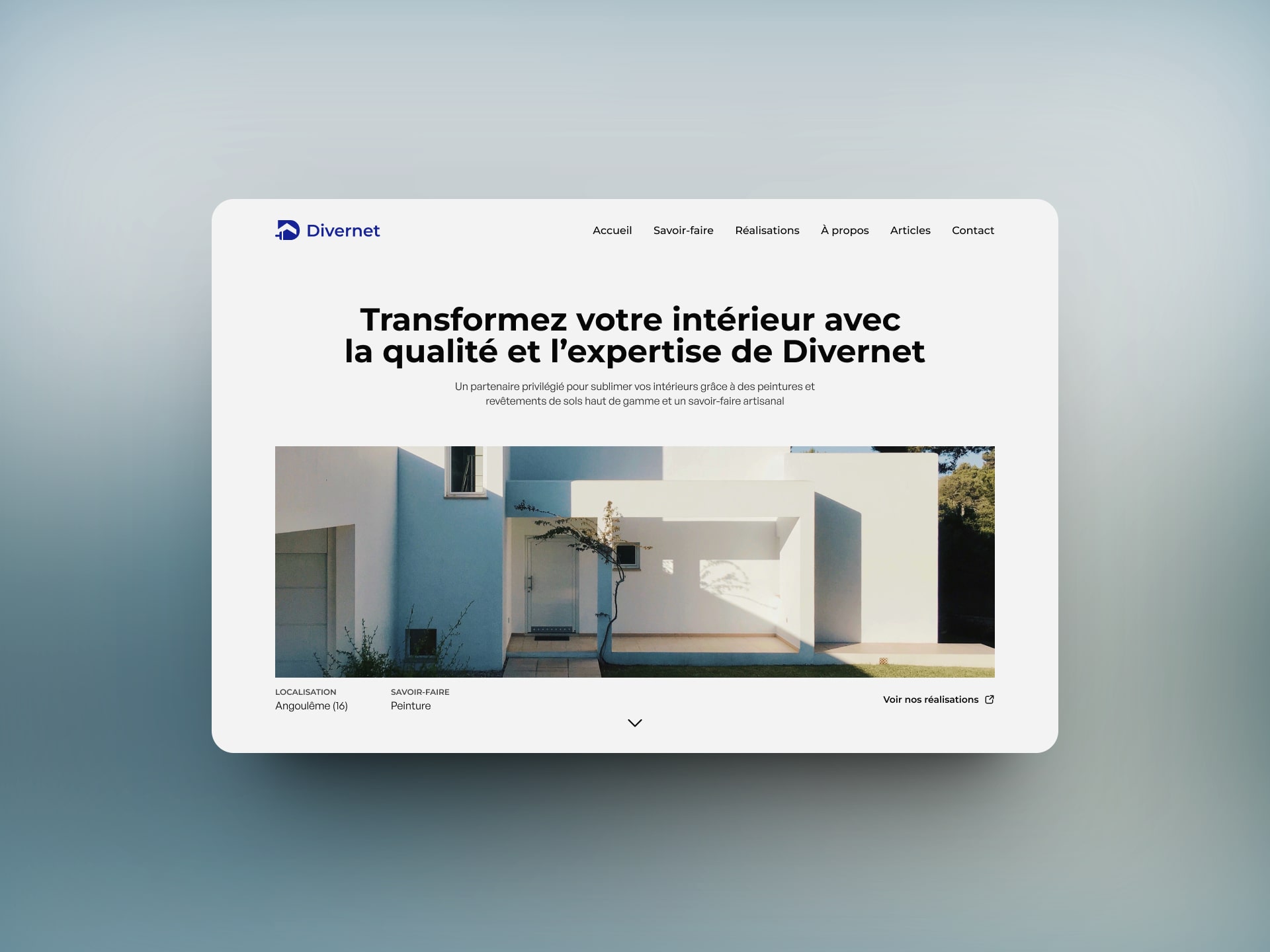 Section hero de la page d'accueil